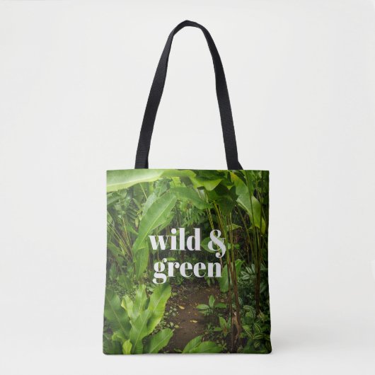 Wilde & Groene Tropische Jungle Tuin Tote Bag (Voorkant)