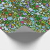 Wilde groene veld bloeit cadeaupapier (Hoek)