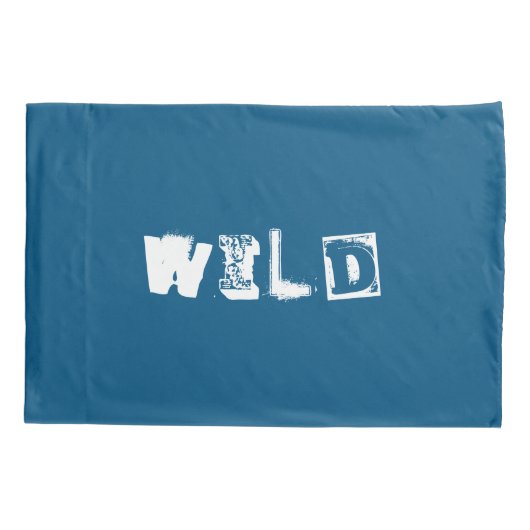 Wilde Guy - Verketst Man in zwart, wit en blauw Kussensloop (Achterkant)