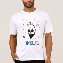Wilde Guy - Verketst Man in zwart, wit en blauw T-shirt