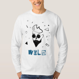 Wilde Guy - Verketst Man in zwart, wit en blauw T-shirt