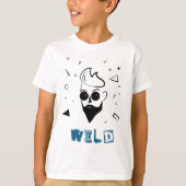 Wilde Guy - Verketst Man in zwart, wit en blauw T-shirt (Voorkant)
