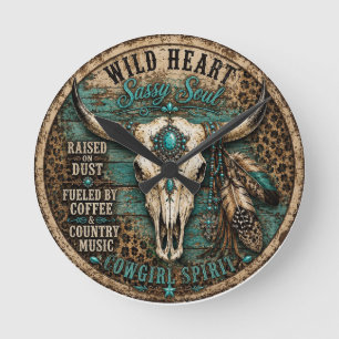 Wilde Hart Cowgirl Wandklok