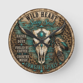 Wilde Hart Cowgirl Wandklok