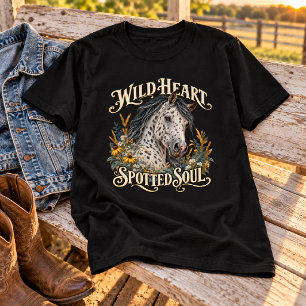Wilde Hart Gespikkelde Ziel Appaloosa Paard T-shirt