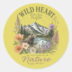 Wilde Hart Wijd Open Plaatsen Beerberg Wilde Bloem Ronde Sticker
