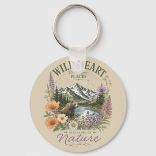 Wilde Hart Wijd Open Plaatsen Beerberg Wilde Bloem Sleutelhanger