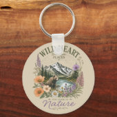 Wilde Hart Wijd Open Plaatsen Beerberg Wilde Bloem Sleutelhanger (Voorkant)