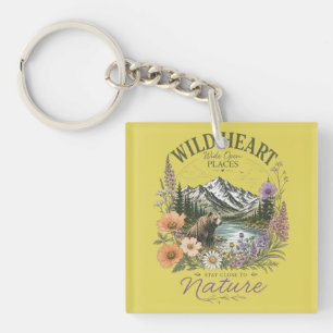 Wilde Hart Wijd Open Plaatsen Beerberg Wilde Bloem Sleutelhanger