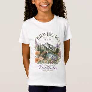 Wilde Hart Wijd Open Plekken Beer Berg Wilde Bloem T-shirt