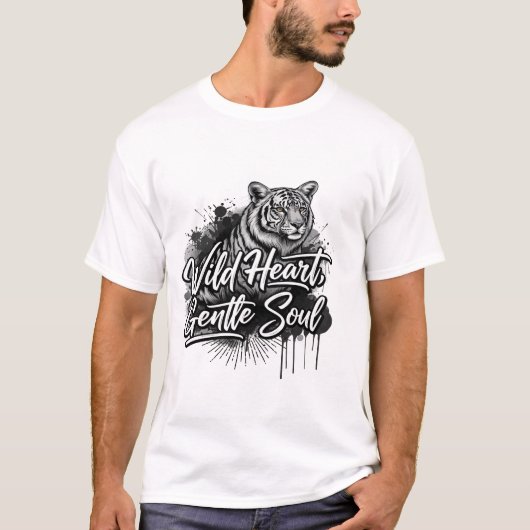 Wilde Hart Zachte Ziel Tijger T-shirt (Voorkant)
