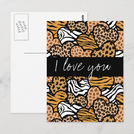 Wilde harten Ik hou van je Briefkaart (Voorkant / Achterkant)