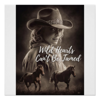 Wilde harten kunnen niet getemd worden - Cowgirlco Perfect Poster