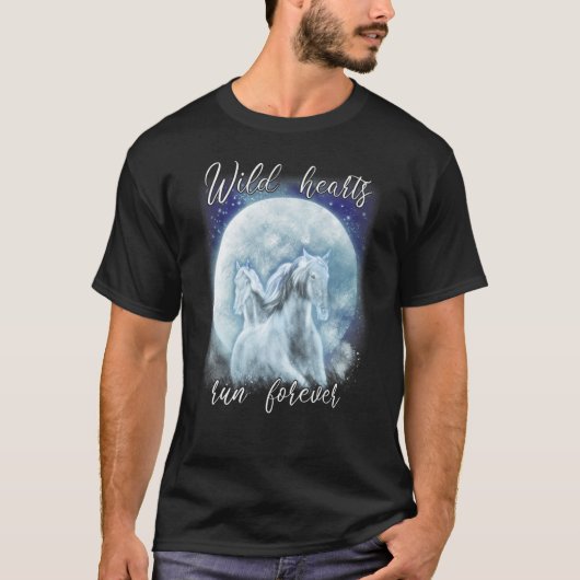 Wilde harten rennen altijd voor moonpaarden. t-shirt (Voorkant)