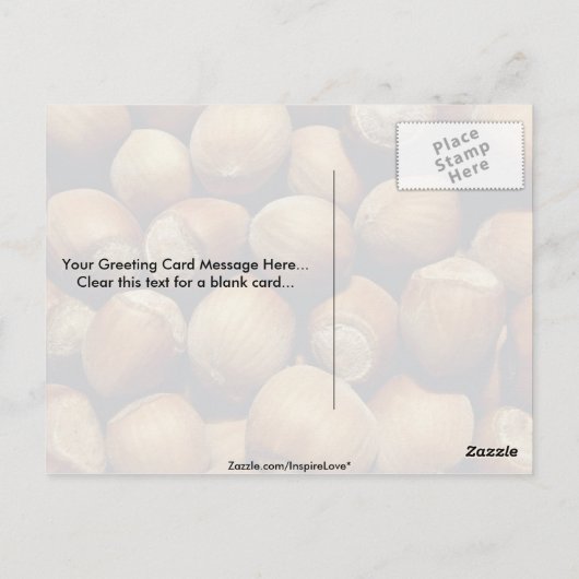 Wilde hazelnoot briefkaart (Achterkant)