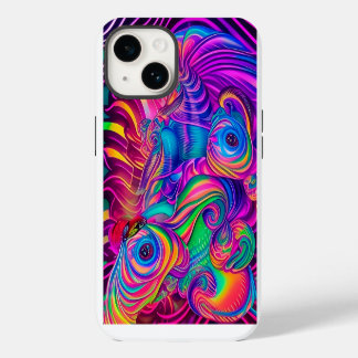Wilde heldere funky trippy artistieke leuke koele iPhone 14 hoesje