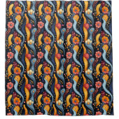 Wilde heldere kleuren hippy funky patroon douchegordijn (Voorkant)
