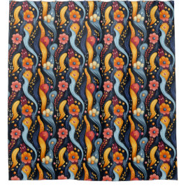 Wilde heldere kleuren hippy funky patroon douchegordijn