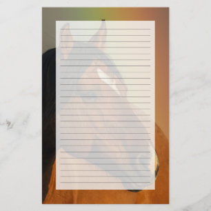 Wilde hengst, gouden licht en regenboog briefpapier