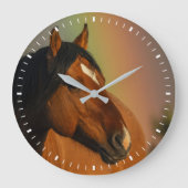 Wilde hengst, gouden licht en regenboog grote klok (Voorkant)