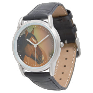 Wilde hengst, gouden licht en regenboog horloge
