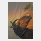 Wilde hengst, Gouden Licht en Regenboog Theedoek (Verticaal)