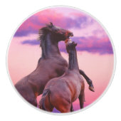 Wilde hengsten kweken keramische knop (Voorkant)