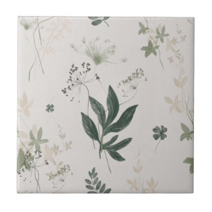 Wilde Herb met Clover Meadow Seamless Ceramic Tile Tegeltje