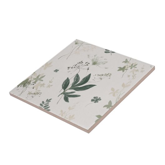 Wilde Herb met Clover Meadow Seamless Ceramic Tile Tegeltje (Zijkant)