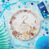 Wilde Herfst Floral Pumpkin Waterverf Weddenschap Papieren Bordje (Feest)