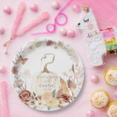 Wilde Herfst Floral Pumpkin Waterverf Weddenschap Papieren Bordje (Feest)