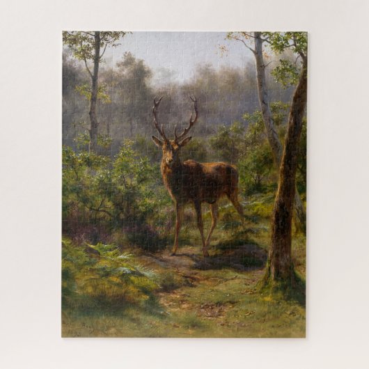 Wilde hert (Mannelijke herten) in de Bossen Legpuzzel (Verticaal)