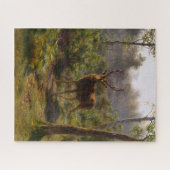 Wilde hert (Mannelijke herten) in de Bossen Legpuzzel (Horizontaal)
