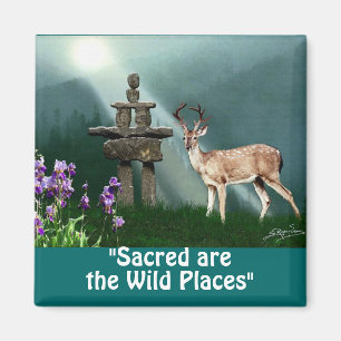 Wilde herten & Inukshuk Wilderness Gift Magnets Magneet