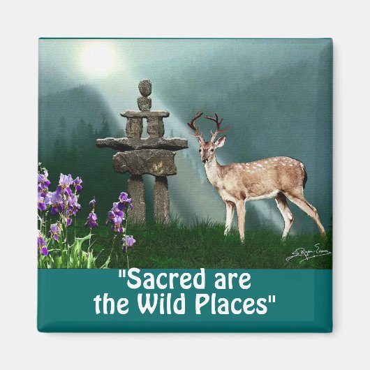 Wilde herten & Inukshuk Wilderness Gift Magnets Magneet (Voorkant)