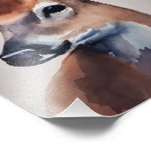 Wilde Hertenportret Waterverf Schilderij, Herten Foto Afdruk (Hoek)