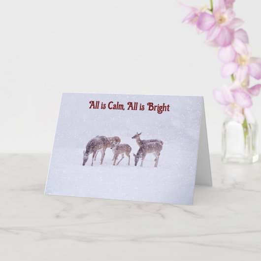 Wilde Hertensneeuw Kerstkaart Kaart (Orchidee)