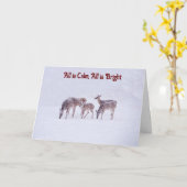 Wilde Hertensneeuw Kerstkaart Kaart (Gele Bloem)