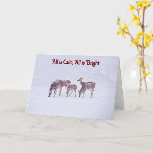 Wilde Hertensneeuw Kerstkaart Kaart (Gele Bloem)