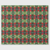 Wilde hibiscus, helderrood cadeaupapier (Vlak)
