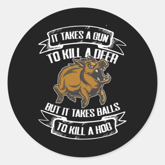 Wilde Hog Hunting Boar Hunting Ronde Sticker (Voorkant)