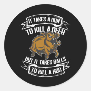 Wilde Hog Hunting Boar Hunting Ronde Sticker