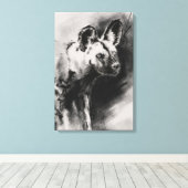 Wilde Hond Canvas Afdruk (Insitu (Houten vloer))