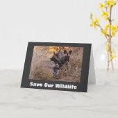 Wilde honden redden ons Wenskaart in het wild Kaart (Gele Bloem)