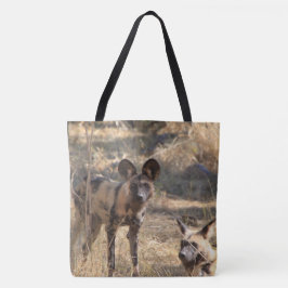 Wilde honden (twee verschillende foto's) Canvas ta Tote Bag