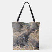 Wilde honden (twee verschillende foto's) Canvas ta Tote Bag (Achterkant)