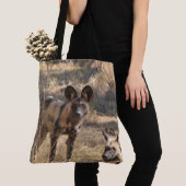 Wilde honden (twee verschillende foto's) Canvas ta Tote Bag (Dichtbij)