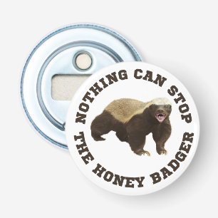 Wilde honingbadger  button flesopener