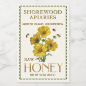 Wilde honingbijen 2x3" Realistische bijen, gebroke Voedselcontainer Etiket (Enkel label)