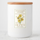 Wilde honingbijen 2x3" Realistische bijen, gebroke Voedselcontainer Etiket (Voorkant)